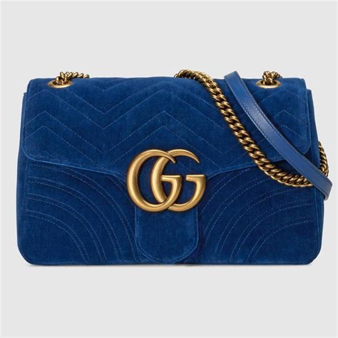 gucci marmont velvet cobalt blue|gucci marmont suede bag.